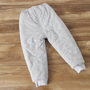 美好小棉袄秋冬加厚保暖棉裤男女宝宝可开裆三岁条纹休闲裤可水洗