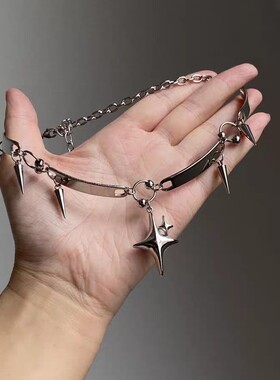 铆钉项链金属朋克哥特亚文化吊坠冷淡风辣妹choker颈链小众项圈潮
