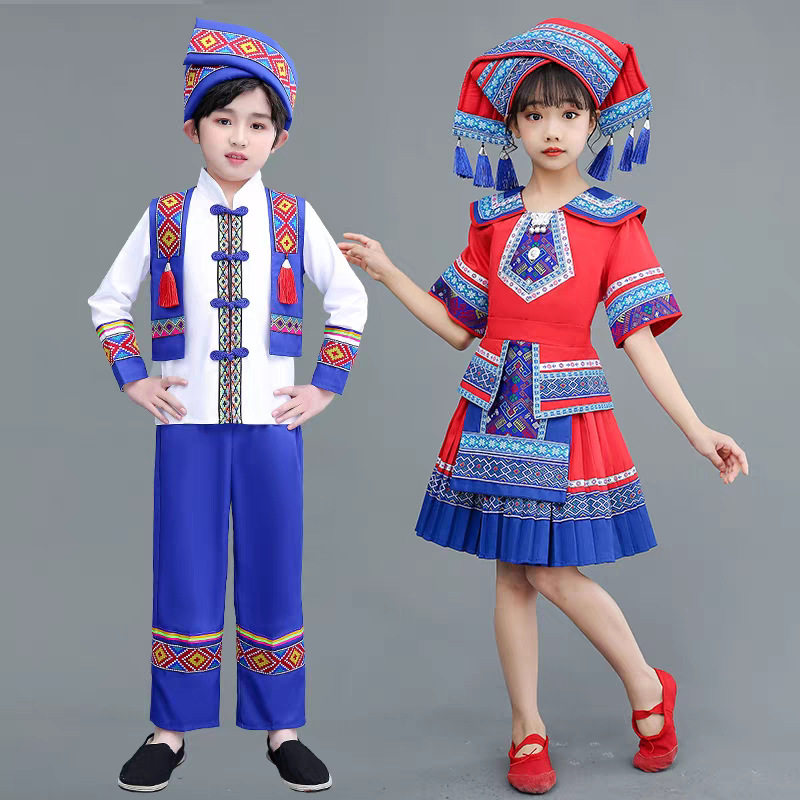 广西壮族儿童服装女少数民族服饰图片
