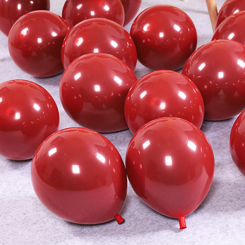 网红5寸10寸婚房装饰石榴红气球双层结婚卧室新房布置宝石红汽球