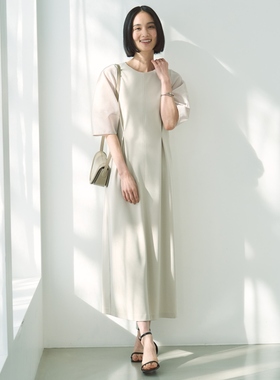 UNFILO×VERY联名款BEAUTY MOVE透视袖气质优雅连衣裙女ONWARD