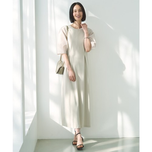 UNFILO×VERY联名款BEAUTY MOVE透视袖气质优雅连衣裙女ONWARD