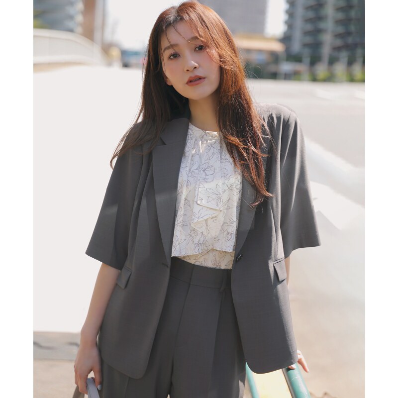 ANYSIS温柔甜美气质都市干爽触感短袖夹克女ONWARD