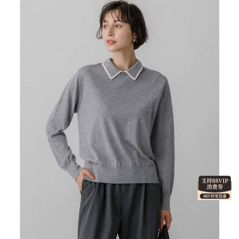 23区精纺羊毛简约针织衫女秋冬