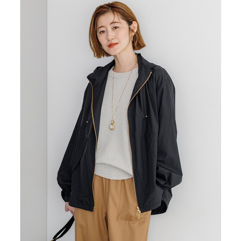 23区优雅感简约轻质尼龙打字机布2WAY防风夹克外套女ONWARD