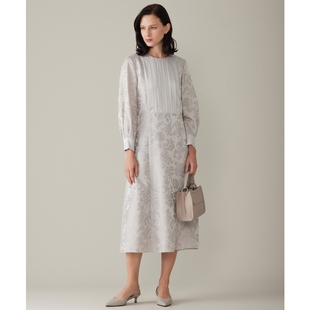 自由区 连衣裙女日系轻奢onward 可手洗高贵优雅气质印花长款