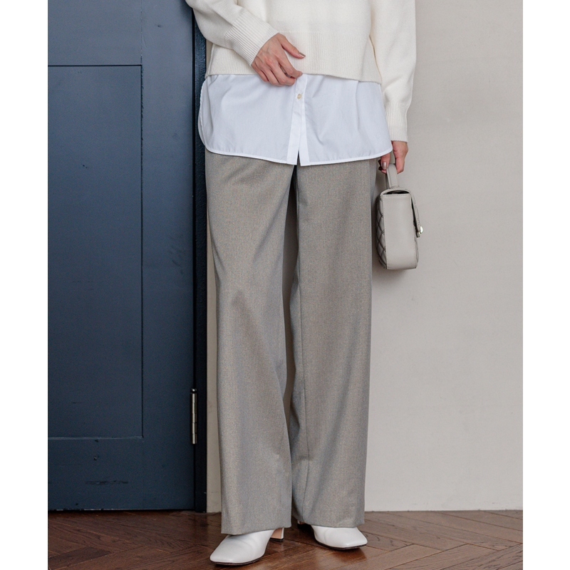 23区时尚气质感简约TR适宜弹力宽腿裤女ONWARD