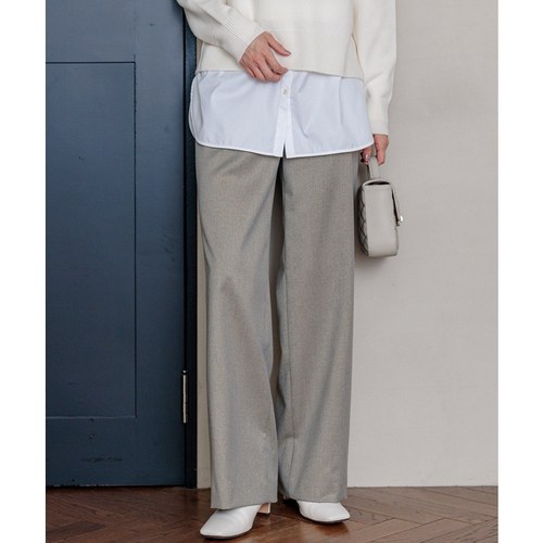 23区时尚气质感简约TR适宜弹力宽腿裤女ONWARD