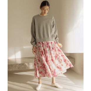 组曲气质优雅温柔适宜Flower Collection花束印花半身裙女ONWARD