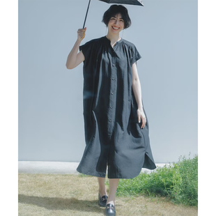 any FAM文艺简约适宜气质可机洗UV护理防水绉纱连衣裙