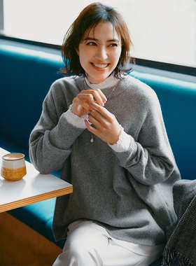 UNFILO可洗适宜简约气质柔软针织圆摆衫毛衣女ONWARD