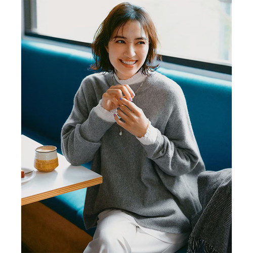 UNFILO可洗适宜简约气质柔软针织圆摆衫毛衣女ONWARD