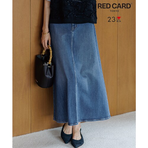 23区×RED CARD TOKYO2优雅感弹力牛仔喇叭半身裙女ONWARD