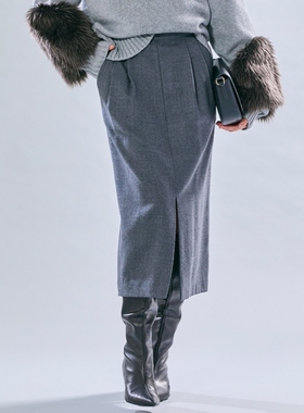 BEIGE，高智感Oggi 11月号刊载TERNES双褶裥羊毛半身裙女ONWARD