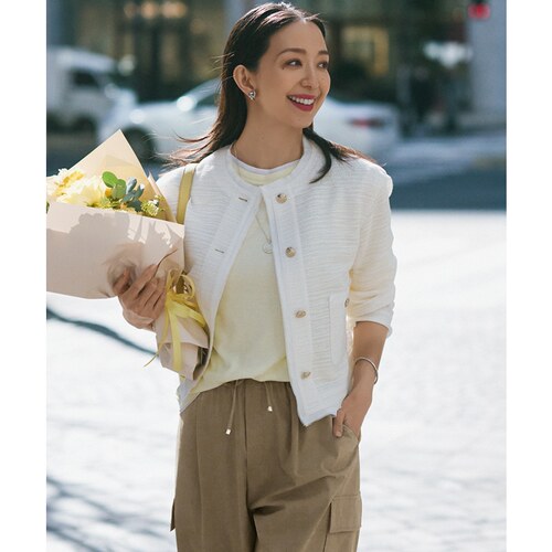 23区夏季粗花呢设计时尚气质适宜通勤夹克外套女ONWARD