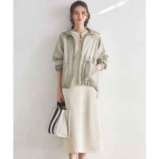 高密度毛圈布半拉链连衣裙女ONWARD 23区SLO系列限定款