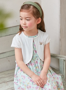 any FAM KIDS甜美公主风女童短款披肩上衣深蓝色日系轻奢onward