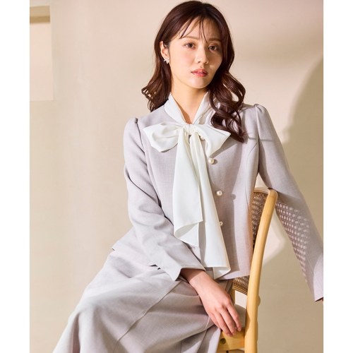 Feroux温柔甜美时尚气质珍珠扣蓬蓬袖夹克×半裙套装女ONWARD