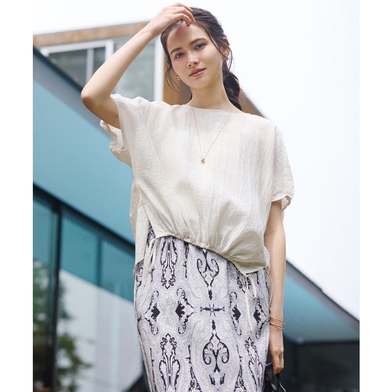 23区SLOW系列时尚气质优雅简约自然织物洗涤布衬衫女ONWARD