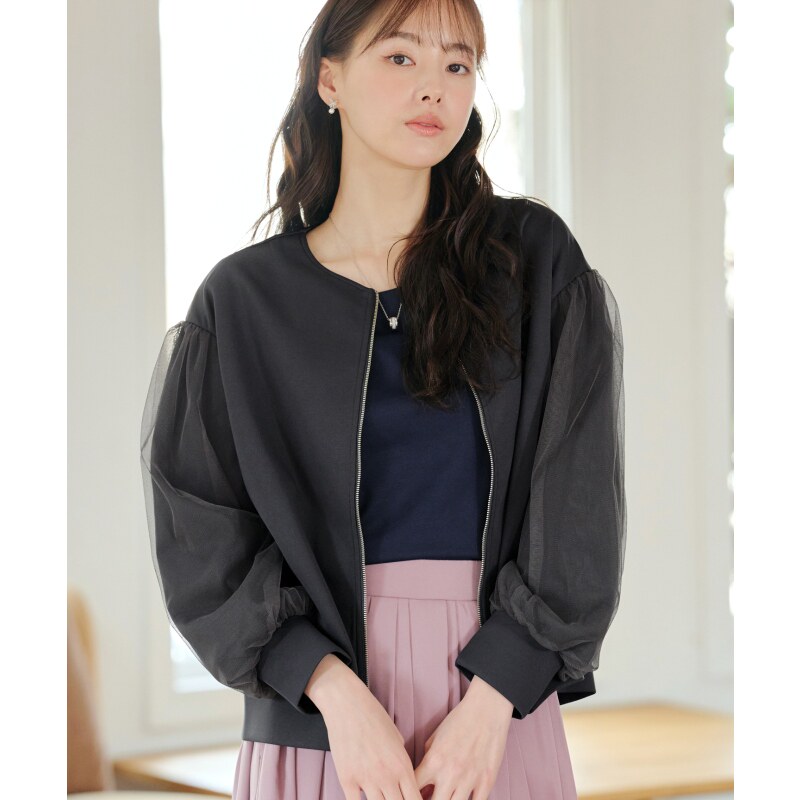 Tiaclasse可洗涤网纱拼接设计感小众气质时尚外套女ONWARD
