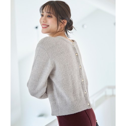 any SiS温柔简约适宜通勤前后可穿闪光长毛绒开衫女ONWARD