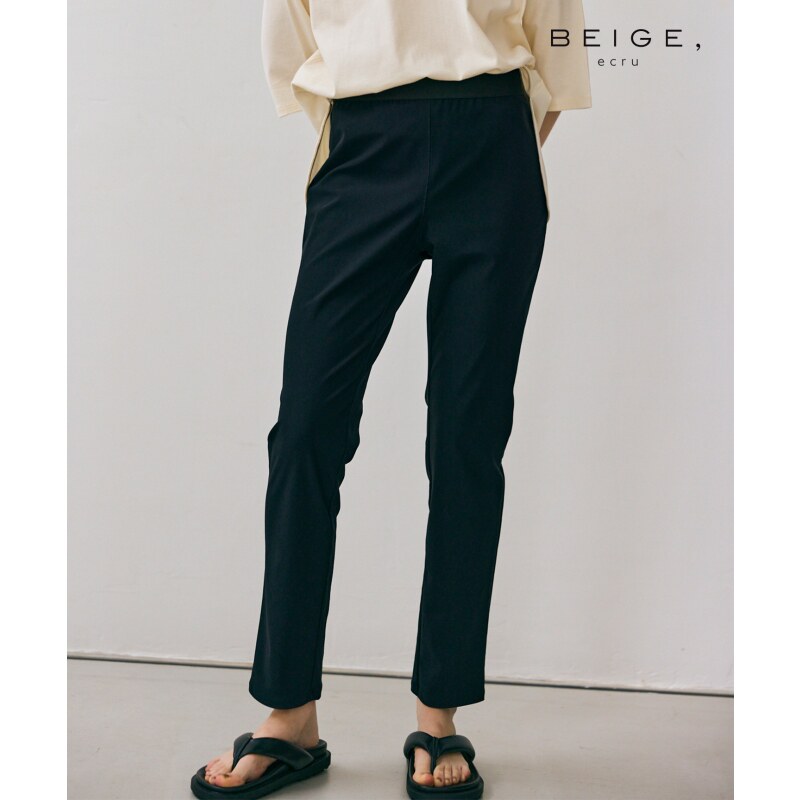 BEIGE,可洗罗纹底裤腰部松紧弹力罗纹裤女ONWARD
