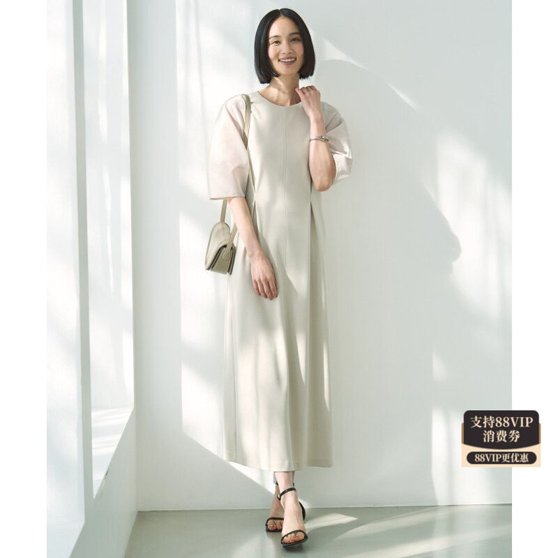 UNFILO×VERY联名款BEAUTY MOVE透视袖气质优雅连衣裙女ONWARD