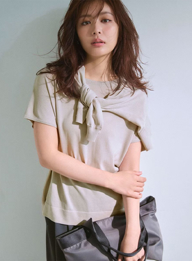 any FAM接触凉感抵御紫外线御菌除臭防起球法式袖针织衫女ONWARD