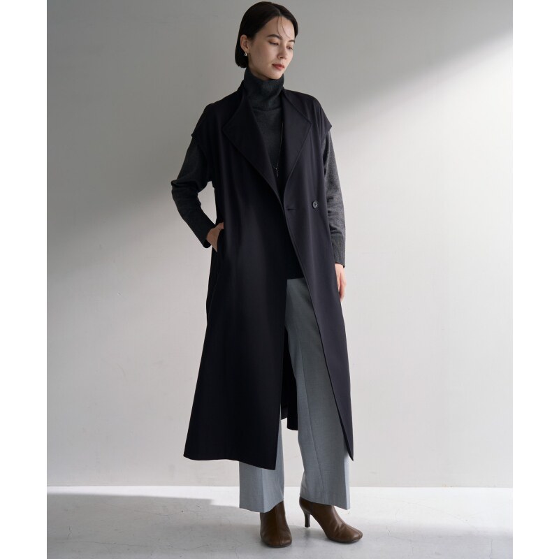 UNFILO可洗时尚气质适宜设计感无袖大衣女ONWARD秋冬新品