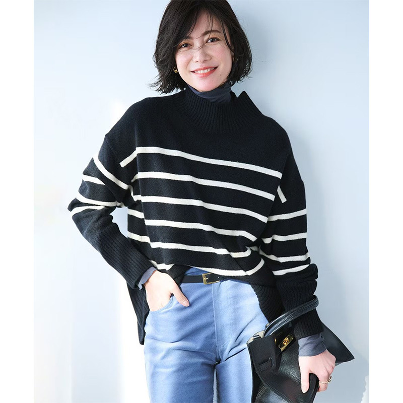 UNFILO可洗羊绒混纺高领时尚气质针织衫毛衣女ONWARD