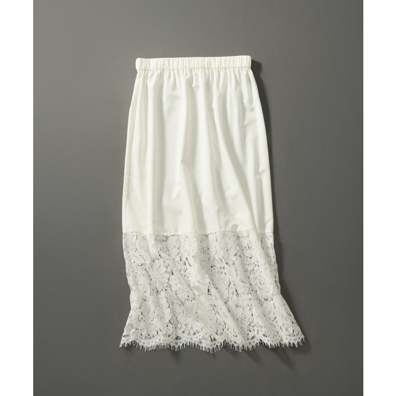 23区感LEE十月刊日杂同款可水洗蕾丝拼接衬裙式半身裙ONWARD