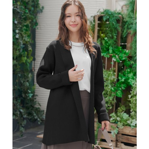 Tiaclasse温柔甜美日杂风可水洗罗纹直筒开衫女ONWARD