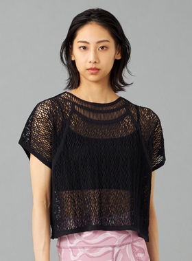 Chacott舞蹈练功服芭蕾体服无缝针织随机网眼针织T恤女ONWARD