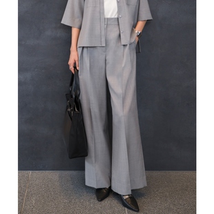 ICB时尚 女ONWARD 优雅设计感干爽凉爽TRO交叉束腰宽腿裤