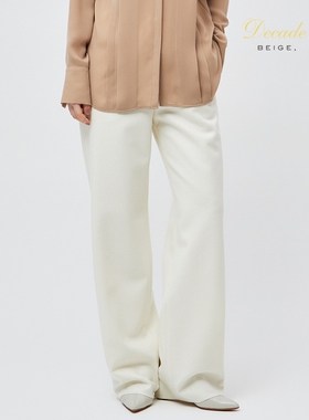 BEIGE，CORBY松紧腰宽松适宜简约阔腿裤女ONWARD