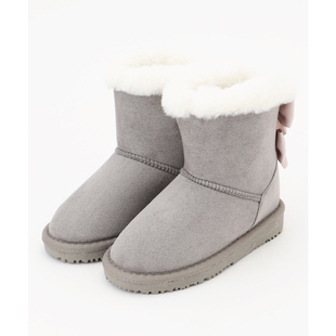 any FAM KIDS仿麂皮蝴蝶结女童靴子ONWARD