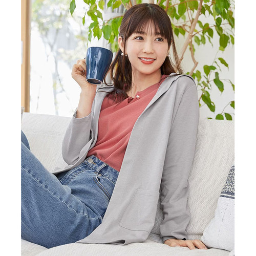 Tiaclasse日系温柔气质UV防护接触冷感连帽T恤开衫女ONWARD