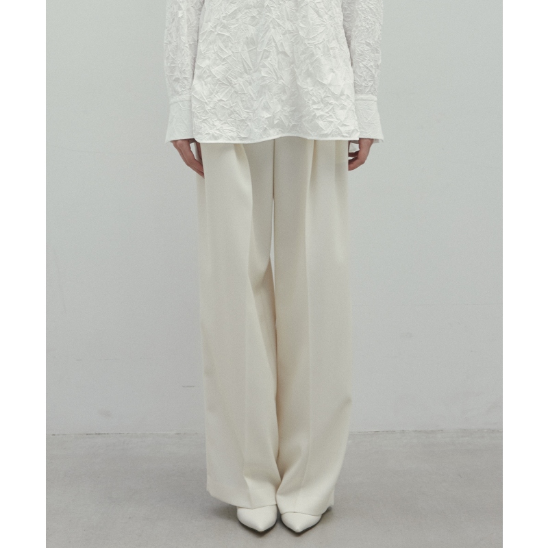 BEIGE，时尚小众气质可机洗STEVIA羊毛混纺宽松裤女ONWARD