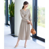 Tiaclasse可水洗新款 波点V领连衣裙泡芙袖 收腰碎花长日系轻奢