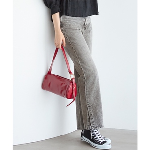 23区SLOW系列时尚 女ONWARD 简约气质开衩直筒牛仔裤