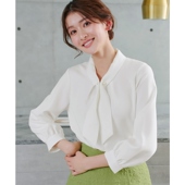 Tiaclasse温柔气质清新甜美可拆卸珍珠蝴蝶结领衬衫 女ONWARD