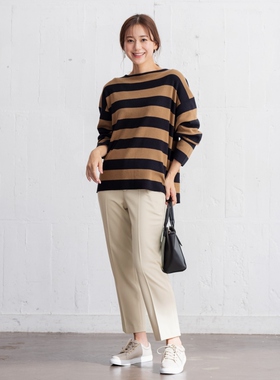 any FAM高弹松紧腰/可洗时尚女士锥形裤长裤日系轻奢onward