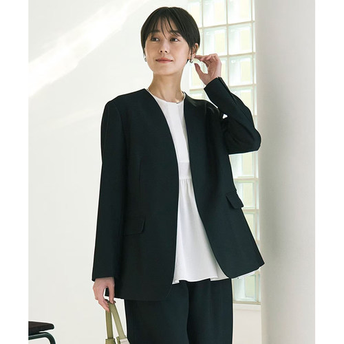 UNFILO时尚简约气质适宜通勤可洗涤抵御紫外线无领夹克外套女ONWA