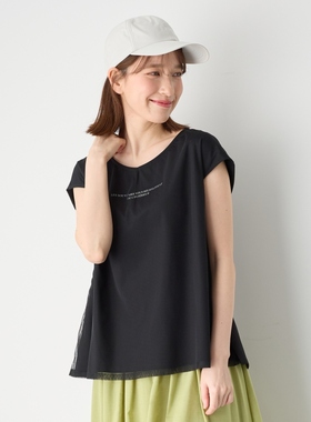 any FAM时尚温柔可机洗纱布设计法式袖T恤女ONWARD