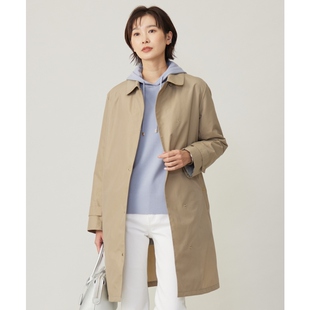 J.PRESS可洗涤仿纺尼龙塔夫绸气质优雅立领大衣女ONWARD