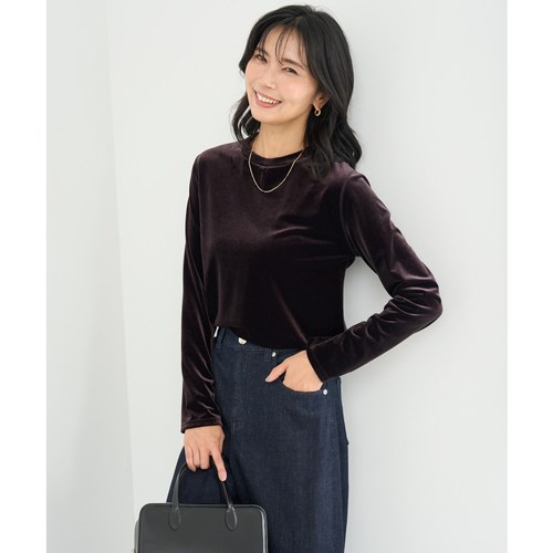 UNFILO休闲适宜简约气质可水洗抵御紫外线弹性绒面丝T恤女ONWARD