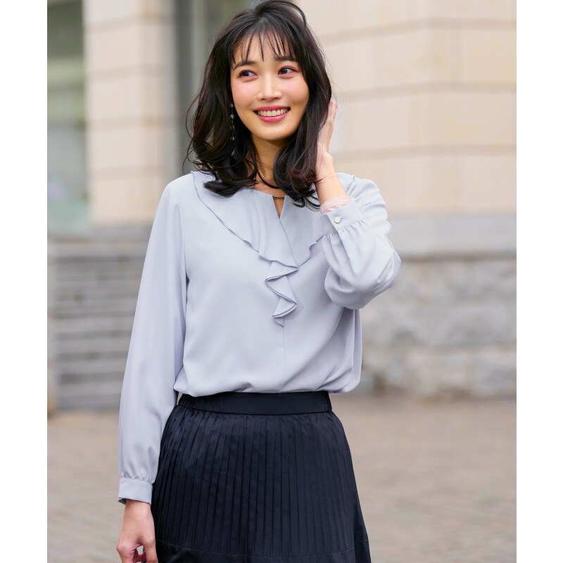 ANYSIS温柔气质甜美清新荷叶边减龄衬衫女ONWARD