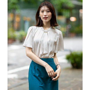 女ONWARD 蝴蝶结衬衫 any SiS温柔甜美气质可水洗4WAY短袖
