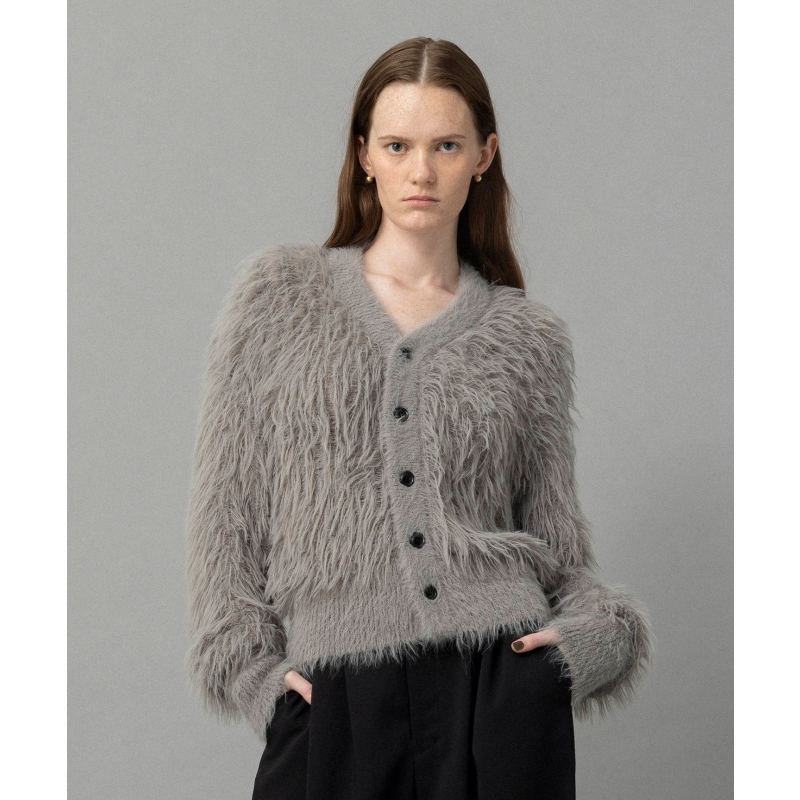 NAVE温柔气质适宜简约ReNAVE系列可水洗融雪质感粗花针织开衫女ON