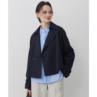 ICB优雅气质适宜感设计混色屠夫格短款 风衣女ONWARD